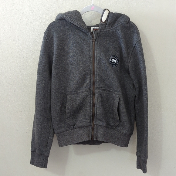 Soulcal & Co Other - Soulcal & Co Gray Hooded Sweatshirt Hoodie Bear Patch Kids Size 11-12